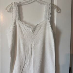 Maurices White Ribbed Style Tank Top Sz: Large